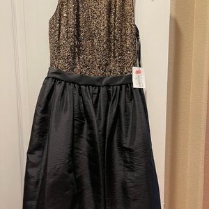 Calvin Klein gold and black sequins dress